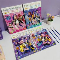 2026 New K-POP Demon Hunters Watercolor Coloring Book Kids DIY Painting Notebook with Stickers Educational Art Gift for Children Random 1 pcs