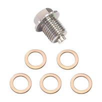 M14x1 5mm Magnetic Oil Drain Plug With 5pcs Washers For Car Motorcycle Engine Protection And Metal Debris Collection 1