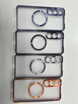 Samsung Galaxy S26 Ultra Magnetic Metal Frame Case with Lens Protector a16 [No Magnet] oranžinė
