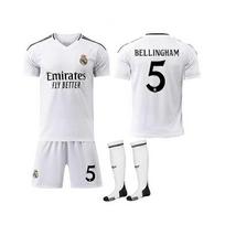 Real Madrid namų futbolo apranga vaikams ir suaugusiems su kojinėmis 2024-2025 Nr.5 Bellingham 28