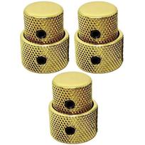 3Pcs Domed/Flat Dual Concentric Stacked Control Knobs Guitar Metal Potentiometer Cap  Guitar Parts Flat Black