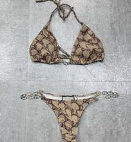 Bikini with letter print, elegant onesie, hot spring L One Size