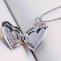 SUTEYI Heart Photo Frame Memory Locket Necklace Gold Silver Color Pet Cat Dog Paw Footprint Necklace Jewelry sidabras