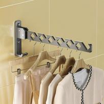 Clothes Drying Rack 180°Adjustable Clothes Drying Hanger Wall Mounted Aluminum Alloy Clothes Stand Foldable Space Saving pilka spalva