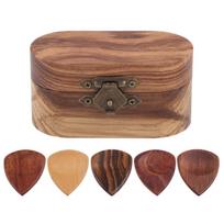 Guitar Solid Wood Pick with Storage Box Wooden Guitar Pick,Wood Guitar Plectrums for Electric,Acoustic,or Bass Guitar 1