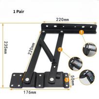 2 PCS Hydraulic Lift Top Coffee Table Frame Hardware - Gas Spring Hinges for Folding Desk Lifting Mechanism