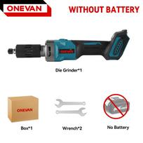 ONEVAN 2000W bešepetėlinis elektrinis kampinis šlifuoklis 35000 aps./min 6 mm belaidis 4 pavarų reguliuojamas šlifavimo rotacinis įrankis Makita 18V baterijai Without Battery