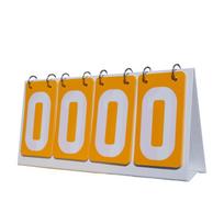 Sports Scoreboard Score Counter Competition Scoring Board Compact 4 digits Score Keeper Flip Score Board for Outdoor Baseball geltona