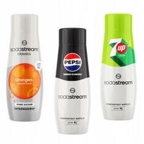 Set of 3 water concentrates Sodastream Orange Zero + Pepsi Max + 7up free