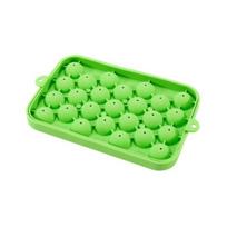 Sphere Silicone Ice Cube Tray with Lid Easy-Release Round Ball Mold for Whiskey Cocktails BPA-Free Stackable Chocolate Jelly Mold žalia