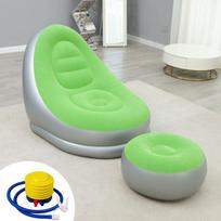 Air Chair Inflatable Reclining Lazy Couple Sofa With Footstool Sofa Suitable For Home Outdoor Garden Furniture Terrace Chairs To Rest Decor 116x98x83cm