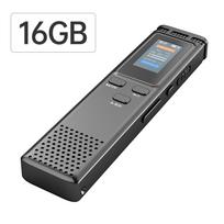 16GB skaitmeninis diktofonas Balsu suaktyvintas garso įrašymo triukšmo mažinimas atkuriant MP3 muziką 16GB juoda