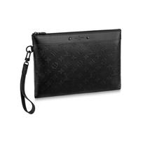 Louis Vuitton Pochette To-Go Logotipo Spaudos Užtrauktuku Sankabėlė Vyriška Sankabėlė Juoda M81570 Basic Set (Bag+Dust Bag)