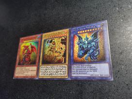 Yu-gi-oh! 3 vnt./rinkinys Egipto Dievas Pasidaryk pats Kortelių Rinkinys Kortelės Audinys Blyksintis Anime Žaislas Dovana Spalvingas Blyksintis Tobula Dovana