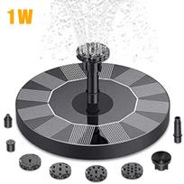 Outdoor Solar Fountain, Solar Water Fountain with 6 Nozzles Various Water Features and 4 Stabilizing Bar, DIY Garden Bird Bath