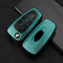 3 mygtukų TPU automobilio raktų pakabuko dėklas, skirtas Ford Ranger C-Max S-Max Focus Galaxy Mondeo Transit Tourneo Custom Protector Keychain pakeitimas without keychain žalia