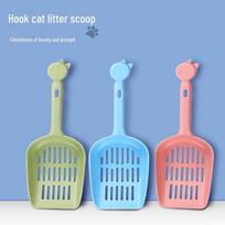 Long Handle Tofu Cat Litter Scoop with Fine Holes for Efficient Cleanup Pink