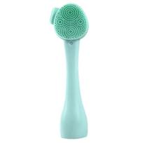 Double Side Silicone Facial Cleanser Brush Handheld Manual Face Cleansing Instrument Makeup Remover Exfoliating žalia