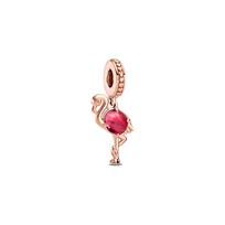 Pandora Murano stiklo flamingas pakabukas Moteriškas pakabukas Sidabrinis 789431C01 Orange,F