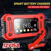 12V 25A / 24V 15A Nešiojamas automobilio akumuliatoriaus įkroviklis, 8 pakopų automatinis įkrovimas, automobilio paleidimo pagalbos funkcija automobiliams, motociklams, visureigiams, automobilio avarinės komplektacijos
