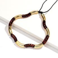 Punk Chunky Bamboo Curved Tube Beaded Acrylic Choker for Men Women Leopard Big Elbow Stack Necklace French Trendy Jewelry Gift gintaras