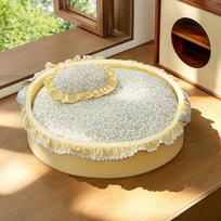 Keturių sezonų katės ir šuns lova: Jauki, saugi miegojimo sprendimų įvairovė įvairiems augintiniams rudeniui ir žiemai S-40*33*11cm-for pets up to 5 jin white