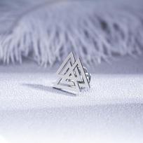Valknut Brooch Stainless Steel Norse Viking Amulet Pin for Men Shirt Badge Jewelry