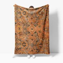 Vintage Ethnic Kilim Turkish Style Rug Boho Ankle Warm Fleece Throw Blanket Bedspread Cushion Cover Home Decor 75x100cm (30x40inch)