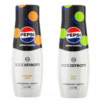 2 koncentratų ir sirupų rinkinys. Sodastream Pepsi MAX Mango + Pepsi Max Lime