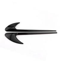 2PCS Blade Side Trim - Fender Emblem for Mercedes W213/W205, Carbon/Silver Logo Sticker w/Self-Adhesive & Anti-Fade