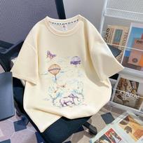 Extra-large Size Stylish Printed Short-sleeved T-shirt M abrikosas