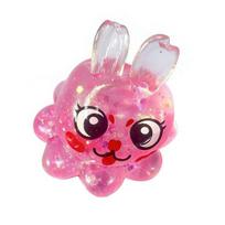 Bunny Ear Octopus Squeeze Toy Stress Relief Glitter Sugar Ball Sensory Toy Anxiety Relieving Clear Animal Hand Relaxation Tool karšta rožinė spalva
