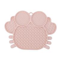 Silicone Dog Lick Mat with Suction Cup Anxiety Relief Crab Shape Pet rožinė