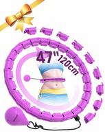 JKSHMYT Smart Weighted Hula Hoop For Adults Weight Loss 47 Inch Waist 24 Detachable Links Fitness Hoop For Women And Beginners violetinė