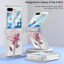 Samsung Z Flip 6 Crystal Rose Transparent Foldable Drop-Proof Case Zflip3