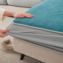 Tamprios Storos Šenilo Sofos Sėdynės Užvalkalai Vienspalviai Neslystantys Sofos Pagalvėlių Užvalkalai Pagalvės Sofos Užvalkalas Pilnas Dengimas Gyvūnai Seat cover-60x60cm tamsiai žalia spalva