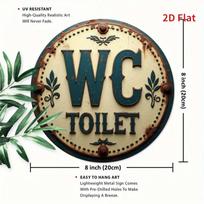 WC Tualeto Metalo Ženklas Vintažinis Rustic Apvalus Vonios Kambario Namų Dekoras Sodyba 20x20 įvairiaspalvis