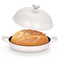 Emaliuota ketaus Dutch Oven duonos kepimo forma su dangčiu, 10 colių, ketaus duonos krosnelė, ketaus tešlos su raugu kepimo forma, Dutch Oven duonos indai