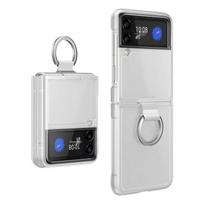 Samsung Z Flip 4/3 Protective Case with Ring: Transparent, Anti-Drop, Ultra-Thin, Leather Design Samsung Z Flip 4 skaidri