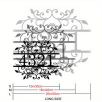 Unikali individuali metalinė namo numerio lentelė su graviruotu geležies ornamentu, dovana įkurtuvėms 30cm