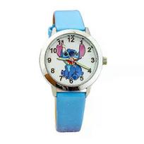 Lilo & Stitch Vaikams skirtas kvarcinis laikrodis Vaikams Atsitiktinis Animacinis laikrodis Ant riešo Gimtadienio dovanos Mėlynas white