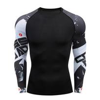 MMA T-shirt Men's Rashguard Long Sleeve Muay Thai T-shirts Gi BJJ Jiu Jitsu MMA Compression Shirt Fitness Gym Boxing Jerseys S