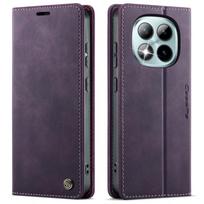 CaseMe Magnetinis atverčiamas odinis telefono dėklas skirtas XiaoMi Poco M8 Pro RedMi Note 15 Pro Plus + 5G Piniginė Kortelių laikiklis Atsparus smūgiams galinis dangtelis Redmi Note 15 5G violetinė