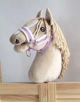 Hobby Horse A3 purple adjustable horse halter with white fur
