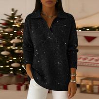 Women's Casual And Fashionable Long Sleeved Knitted Color Top Sweater L juoda