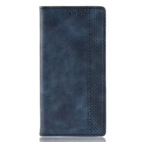 Nokia G60 5G magnetinis atverčiamas odinis dėklas su kortelių laikikliu, retro dizainas Nokia G60 mėlyna