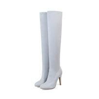 32-48 New Ladies Sexy Thin High Heels Thigh High Boots Solid Over The Knee Boots Women Party Ol Shoes Woman 35