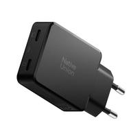 Native Union Pocket GaN įkroviklis PD 65W (2x USB C), juodos spalvos