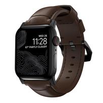 Nomad Traditional apyrankė, juodos spalvos hardware/rustic rudos spalvos – Apple Watch Ultra 2/1 (49mm) 9/8/7 (45mm)/6/SE/5/4 (44m
