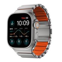 Nomad Stratos apyrankė Natural Titanium Ultra oranžinės spalvos FKM AW 45/46/49mm